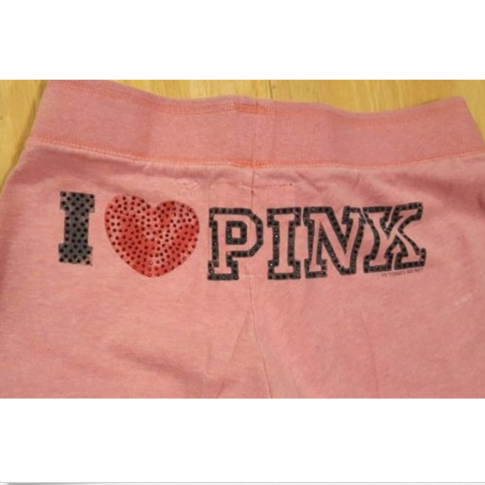 VS Pink BLING HEART Sweat Pants XS Victoria's Secret Vintage